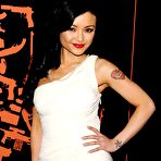 Second pic of Tila Tequila posing at premiere in tight white dress