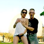 Third pic of Berlin Public Bangers - German Slut Flashing Near Naked Statue
