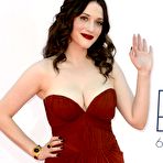 First pic of Busty Kat Dennings shows deep cleavage in red dress