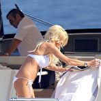 First pic of Victoria Silvstedt sexy in white bikini on the yacht