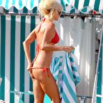 Second pic of Victoria Silvstedt ass and cameltoe in red bikini in Monaco