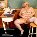 Third pic of Chubby Loving - Blonde Mature BBW Strips In Classroom