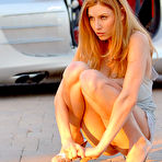 Second pic of FTV Girls Picture Gallery : Hot blonde babe Jamie posing nude on a SLR Mercedes, Courtesy of FTV Girls