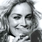 Second pic of Sharon Stone black-&-white sexy posing scans