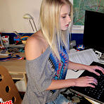First pic of Sarah Cute Nerdy Blonde Strips Down - Bunny Lust