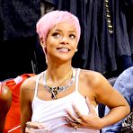 First pic of Rihanna without bra under white top