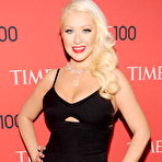 First pic of Christina Aguilera slight cleavy in tight black dress