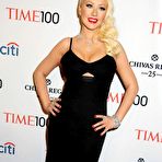 Fourth pic of Christina Aguilera slight cleavy in tight black dress