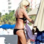 Third pic of Victoria Silvstedt in black bikinies candids in Miami