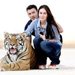 First pic of Megan Fox with tiger in desert photosoot