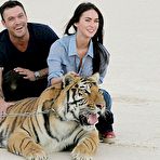 Second pic of Megan Fox with tiger in desert photosoot