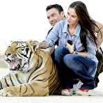 Third pic of Megan Fox with tiger in desert photosoot