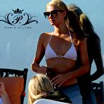 First pic of Paris Hilton hard nipples under white bikini top