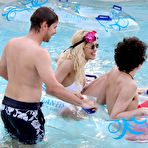 Second pic of Rita Ora hard nipples in tight white swimsuit