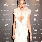 Third pic of Rita Ora slight cleavage in night dress
