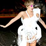 Fourth pic of Lady Gaga posing in see through white dress