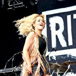 Third pic of Rita Ora upskirt on the stage paparazzi shots