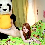 Third pic of Horny redhead loves her cumming dildo - Panda fuck