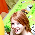 Fourth pic of Horny redhead loves her cumming dildo - Panda fuck
