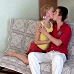 First pic of HomeTeenVids.com - Blonde teen cutie riding pole on couch