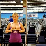 Second pic of Alison Angel - Gorgeous Alison Angel goes to a gym to train and to masturbate at the same time.