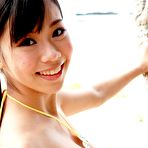 Second pic of Busty asian Fumina Suzuki sexy yellow bikini