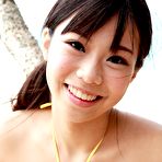Fourth pic of Busty asian Fumina Suzuki sexy yellow bikini