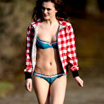 Second pic of Loui Batley in blue bikini on the beach photoset