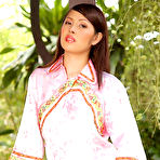 First pic of Flashing Asian Babe In Silk Outfit