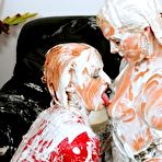 Third pic of allwam - all wet and messy girls - wetlook fetish - two glamour models get wet and messy with milk