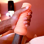 Third pic of Big Black Dick Guy Masturbating With a Pocket Pussy