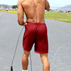 First pic of Big Dick Black Muscular Guy CJ Working out on the Pier