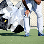Second pic of Straight Black Muscular Man Working Out in the park