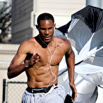 Third pic of Straight Black Muscular Man Working Out in the park