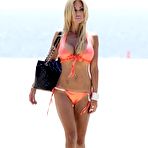 Fourth pic of Shauna Sand in shiny orange bikini