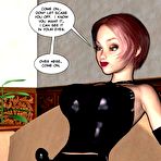 First pic of Young blonde secretary of dissolute redhead boss: hentai 3D anime comics about lesbian strap-on fuck by latex dildo in the office, foot fetish and sexy high heels