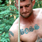 Third pic of Bound gods - Strong perverts tie slaves outdoor in forest and force them to fuck in extreme gay group sex