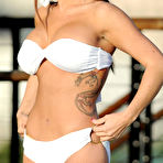 Second pic of Jenni Farley looking sexy in white bikini paparazzi shots