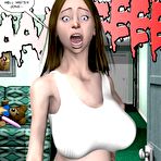 Fourth pic of Teen college cheerleader Clarissa playful masturbating home alone: 3D anime comics and cartoon story