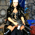 First pic of Latex Nun Sylvia Saint inserting knifes