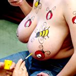 Second pic of Nature Breasts - Redhead Plumper Gets Boobs Painted