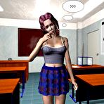 Second pic of Virgin schoolgirl and hard snake: 3D sex comics and hardcore anime stories about lost virginity of young redhead maid in a classroom