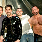 First pic of Bound gods - Gay hunks dressed in alien outfits fuck around in bondage group sex in pervert pleasures