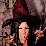 First pic of nasty witch Sandy shoves her long hard broom in her deep cunt @ ClubSandy