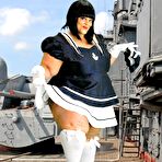 Fourth pic of Xxx BBW MILF Farrah Foxx as fat vintage sailor