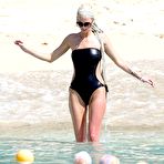 First pic of Sarah Harding in bikini on the beach in Barbados