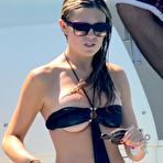 Second pic of Abigail Clancy side of boob in bikini paparazzi shots