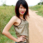 First pic of Hung ladyboy Gold exposing her lean body outdoors