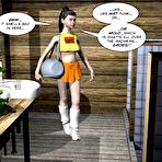 Second pic of Sex adventures of teen cheerleader - 3D comics anime about busty cartoon schoolgirl masturbating in a shower and her first sex experience