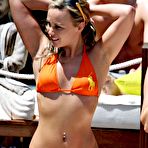 Third pic of Chanelle Hayes looking sexy in pink and orange bikinies